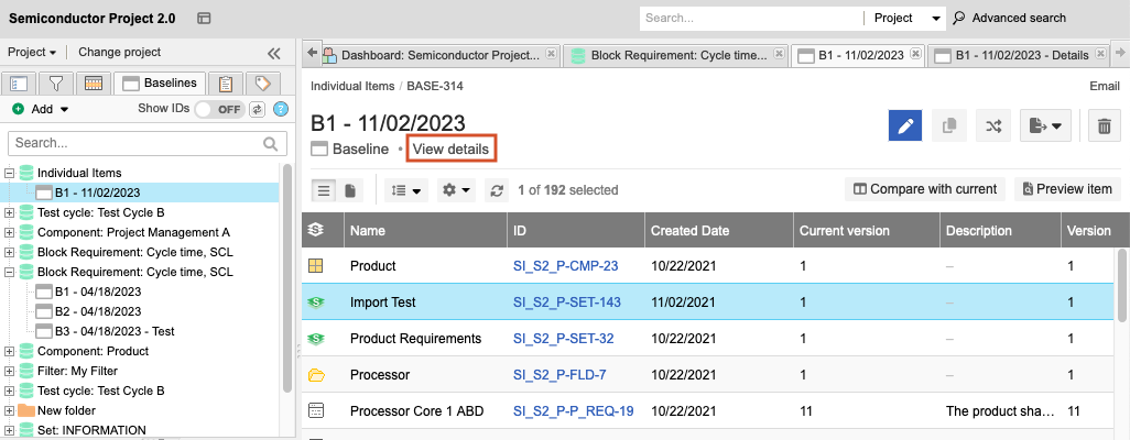 Image shows the path: projects-baselines-baseline name-home-add signature.