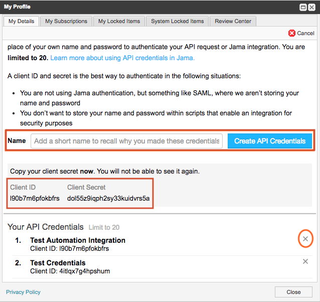 Generate API Credentials, then copy them to use for safe authentication.