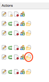 Select the folder icon in the Actions column to archive a review.