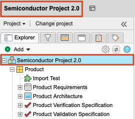 Select project in the Explorer Tree.