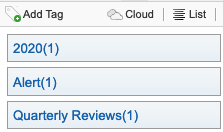 Display tags in Cloud View.