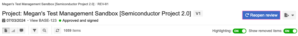 In the review, select Reopen review to comment on a closed review.
