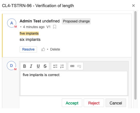 Example comment can be rejected if it proposes a change.