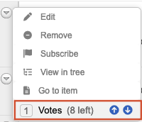 Vote as participant using the up arrow next to Votes.