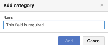 Type a name for the new category and select Add.