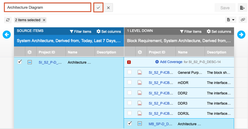 The name field of the Trace View is highlighted to change the name.