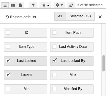 Configure which fields are visible.