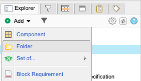 In Explorer Tree, select Add > Folder.