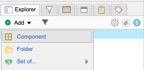 In Explorer Tree, select Add > Component.