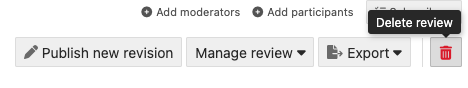 From the Manage review drop-down menu, select the trash icon to delete a review.