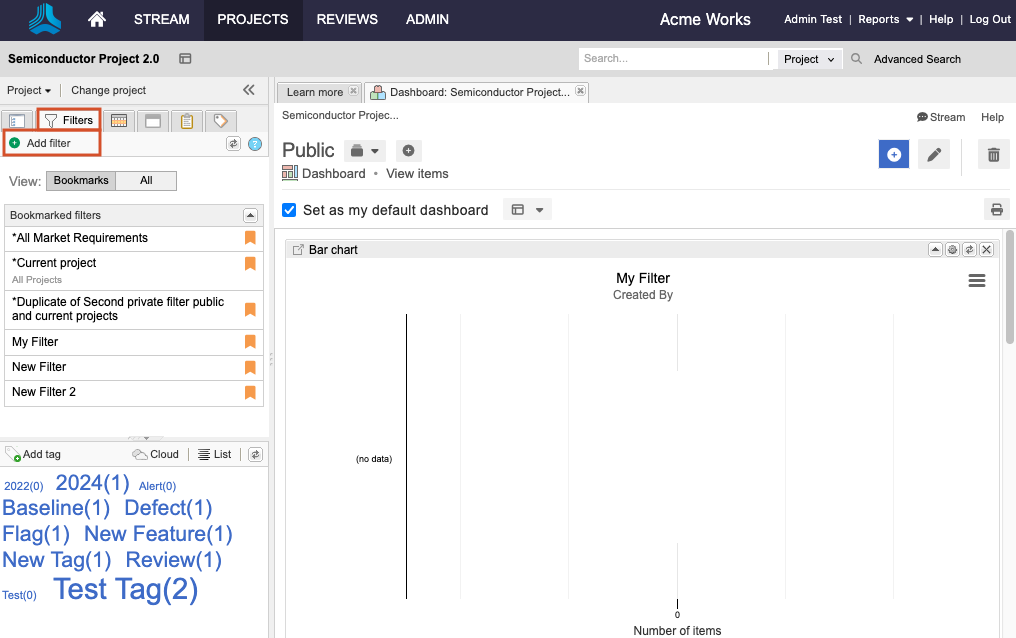 Select Filters tab in Explorer Tree to add a filter.
