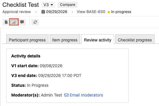 Select Stats to open the activity page.