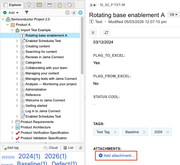 Select Add attachment in Single Item View.