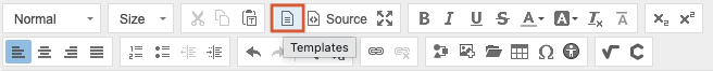 Select Templates icon in the rich text toolbar.