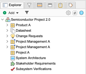 The Explorer Tree shows a hierarchical listing of all project items.