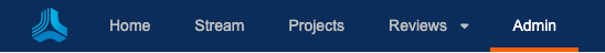 The Admin button in the header is highlighted.